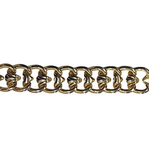 Vintage Chain Link Bangle Bracelet Gold Tone Fold Over Clasp